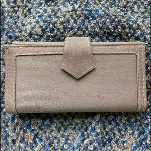 NEW VINTAGE Purse Mates Taupe Fabric Wallet